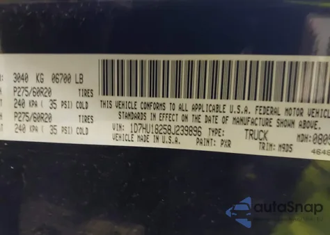 2008 Dodge Ram 1500 Slt z USA, uszkodzony, nr VIN 1D7HU18258J239896